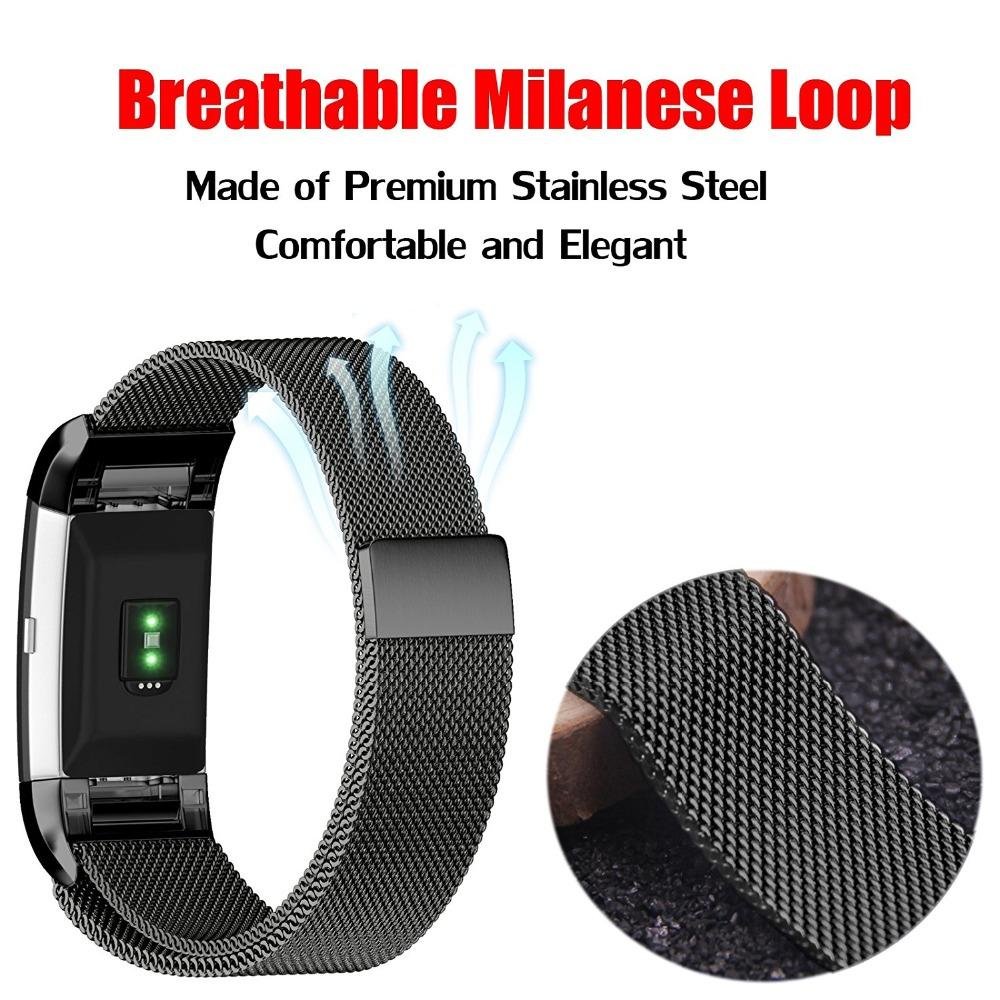 Milanese Magnet watchband For Fitbit Charge 2 - Image 7