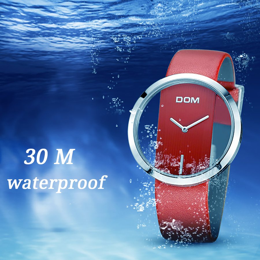 DOM Watch Women Casual 30 m Waterproof Quartz Watches Genuine Leather Strap Sport Ladies Elegant Wrist Watch - Image 3