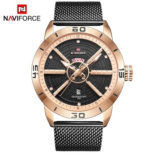NAVIFORCE Mens Watches Top Brand Luxury Sport Watch Mesh Steel Date Week Waterproof Quartz Watch for Men Clock Relogio Masculino - Image 10
