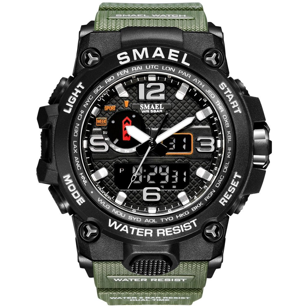 SMAEL 1545D Watches For Men 50M Waterproof Clock Alarm reloj hombre 1545D Dual Display Wristwatch Quartz Military Watch Sport New - Image 10