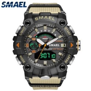SMAEL 8040 Military Watches Men Sport Watch New 50M Waterproof Wristwatch Stopwatch Alarm LED Light Digital Watches 8040 Men's Sports Watch
