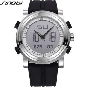 SINOBI Sports Watch Men's Wrist Watches Digital Quartz Clock 2 Movement Waterproof