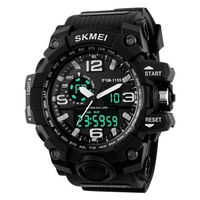 SKMEI Relogio Masculino Men Quartz Digital Watch 2 Time Military Army Sports Watches Waterproof Calendar Chronograph Wristwatch - Image 5