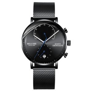 Quartz Watch Men Watches Modern Chronograph Men Watch Leather Strap Watches Man Imitation Luxury Belushi Men'S Sports Watch