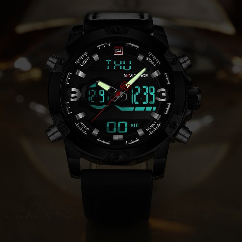 NAVIFORCE Luxury Brand Men Analog Digital Leather Sports Watches Men's Army Military Watch Man Quartz Clock Relogio Masculino - Image 3