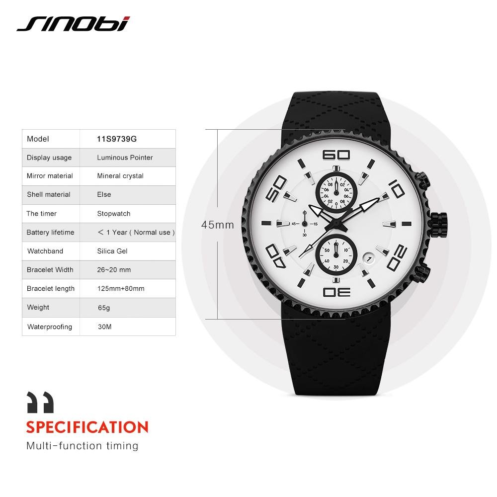SINOBI Sports Watches Mens Stopwatch 30m Waterproof - Image 7