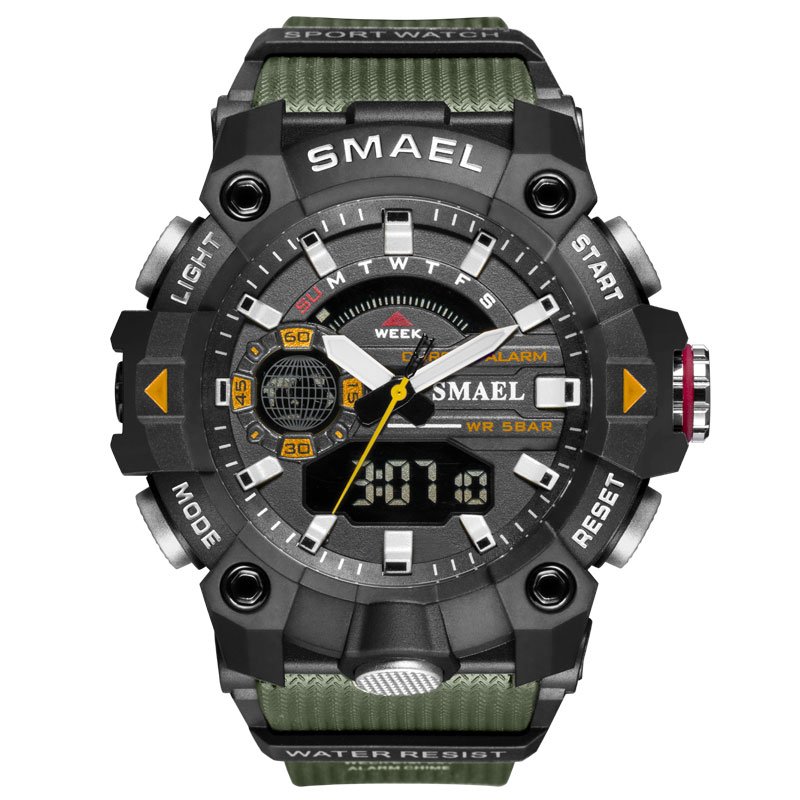SMAEL 8040 Military Watches Men Sport Watch New 50M Waterproof Wristwatch Stopwatch Alarm LED Light Digital Watches 8040 Men's Sports Watch - Image 6