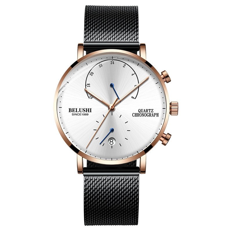 Quartz Watch Men Watches Modern Chronograph Men Watch Leather Strap Watches Man Imitation Luxury Belushi 537 Men'S Sports Watch - Image 4
