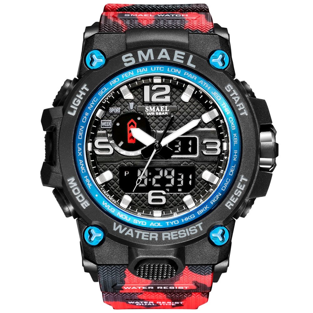 SMAEL 1545D Watches For Men 50M Waterproof Clock Alarm reloj hombre 1545D Dual Display Wristwatch Quartz Military Watch Sport New - Image 15