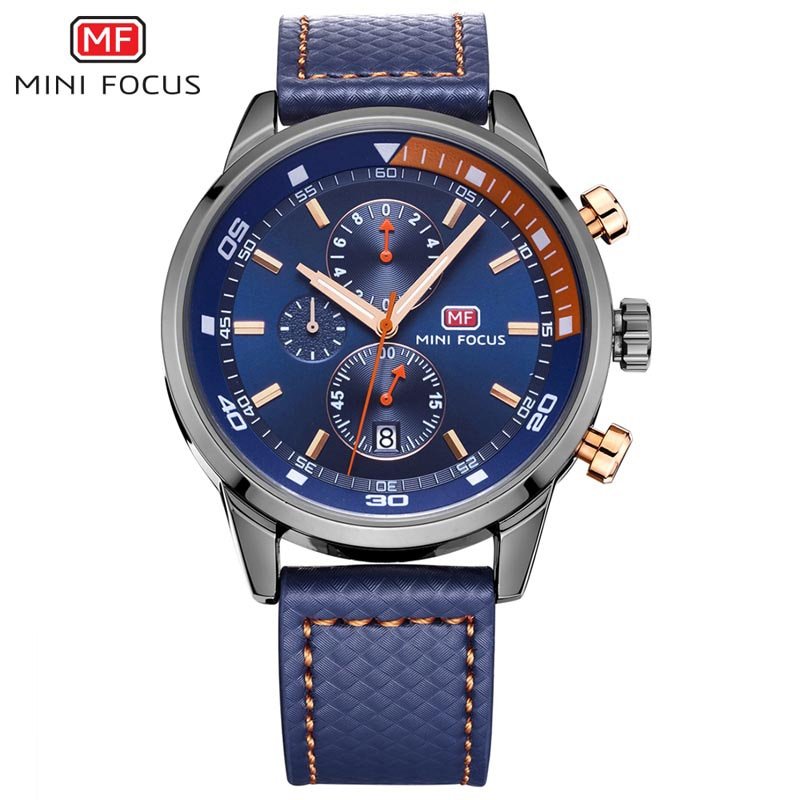 MF0017G Watches Men Luxury Brand MINI FOCUS Quartz Fashion Leather Watch Man Chronograph Male Wristwatch Men relogio masculino - Image 4