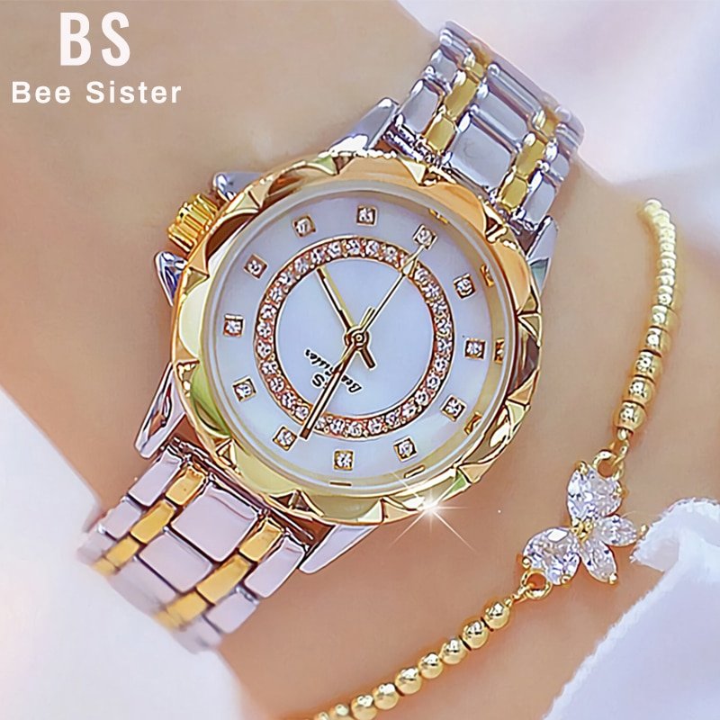 Diamond Women Luxury Brand Watch Rhinestone Elegant Ladies Watches Gold Clock Wrist Watches For Women Relogio Feminino - Image 3