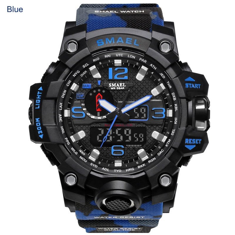 SMAEL Fashion Sport Watch Men Alarm Clock Camouflage Waterproof Week Display Men Watches Digital Watch relogio masculino 1545B - Image 9