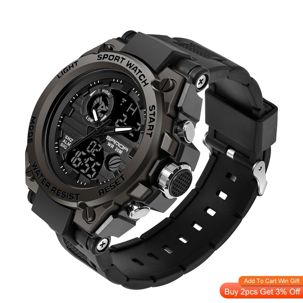 SANDA 739 Sports Men's Watches Top Brand Luxury Military Quartz Watch Men Waterproof S Shock Male Clock relogio masculino - Image 2