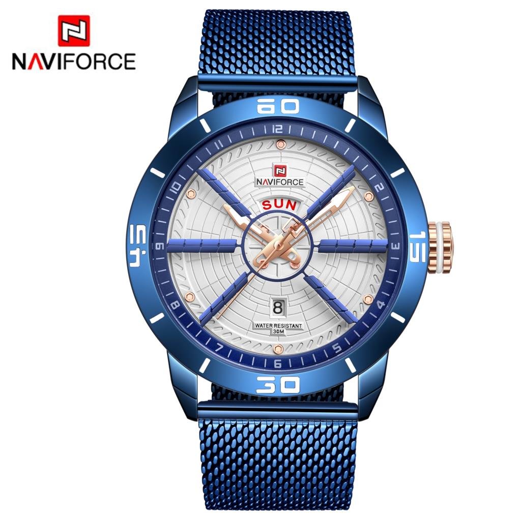 NAVIFORCE Mens Watches Top Brand Luxury Sport Watch Mesh Steel Date Week Waterproof Quartz Watch for Men Clock Relogio Masculino - Image 6