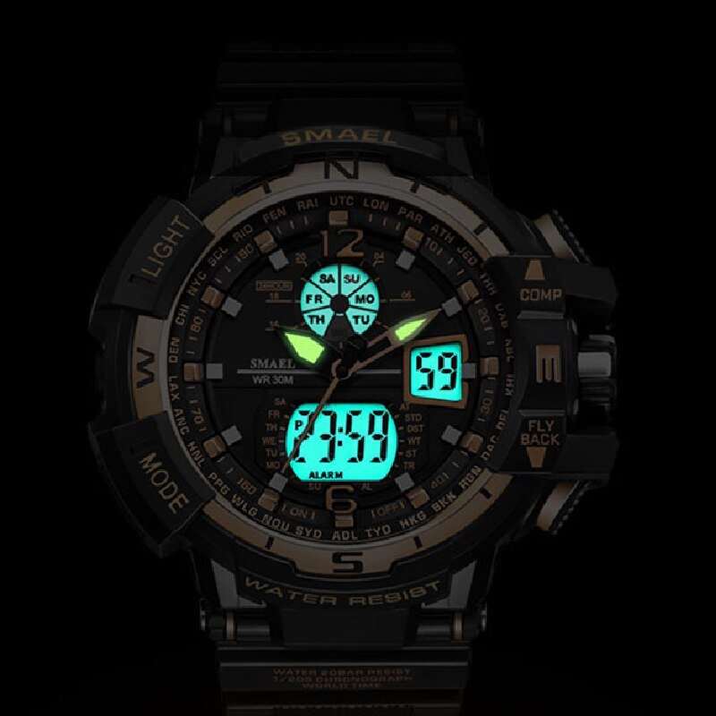 SMAEL 1376C Casual Watch Men Waterproof montre homme Men's Writswatch LED Digital Watches Men Clock Led reloj hombre Big Sport Watches - Image 3