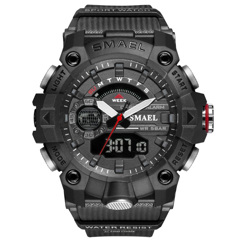 SMAEL 8040 Military Watches Men Sport Watch New 50M Waterproof Wristwatch Stopwatch Alarm LED Light Digital Watches 8040 Men's Sports Watch - Image 8