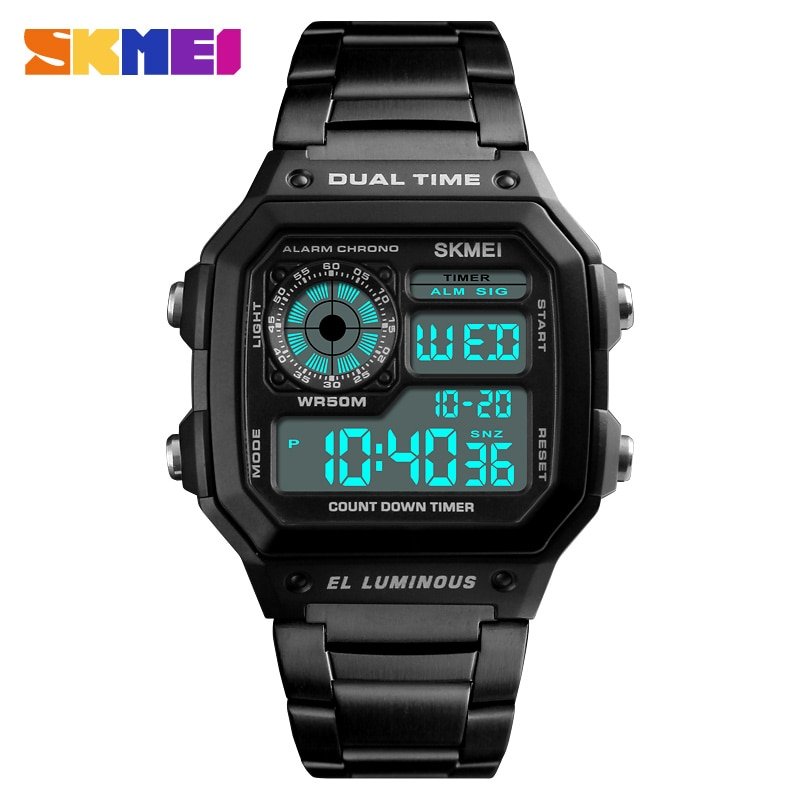 SKMEI 1335 Business Men Watches Waterproof Sport Watch Stainless Steel Digital Wristwatches Clock Relogio Masculino Erkek Kol Saati - Image 10