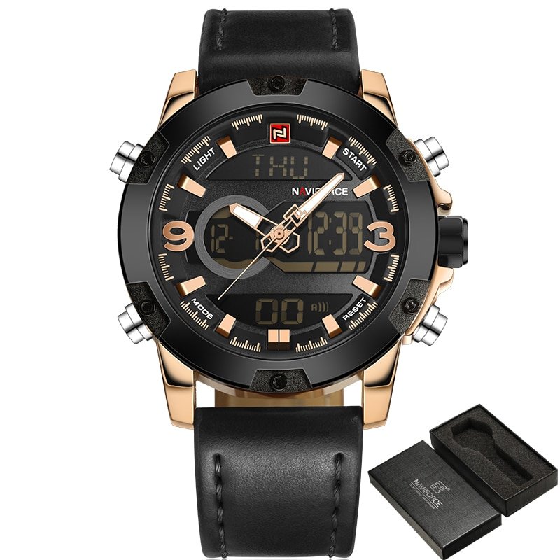 NAVIFORCE Luxury Brand Men Analog Digital Leather Sports Watches Men's Army Military Watch Man Quartz Clock Relogio Masculino - Image 2