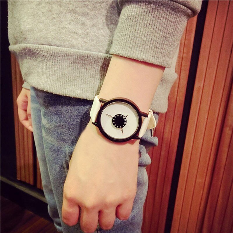 Simple Fashion Korean Lovers Couple Quartz Watch Leather Clock Men Women Wristwatches Personality Student Watches Casua TC21 - Image 3