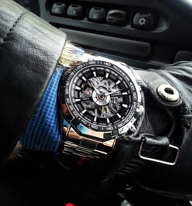 Silver Stainless Steel Waterproof Mens Skeleton Watches Top Brand Luxury Transparent Mechanical Male Wrist Watch - Image 3