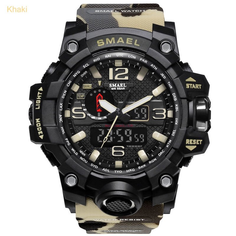 SMAEL Fashion Sport Watch Men Alarm Clock Camouflage Waterproof Week Display Men Watches Digital Watch relogio masculino 1545B - Image 6