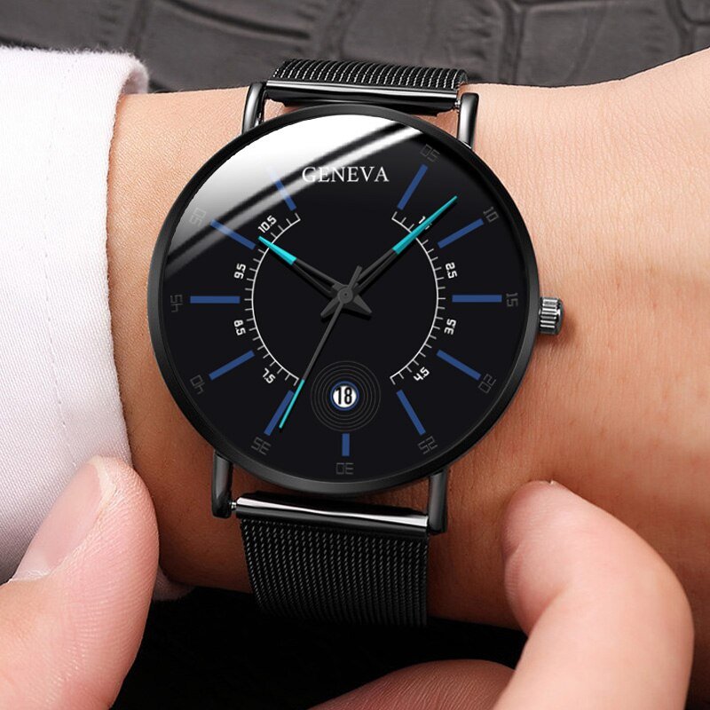 Men Watches Luxury Fashion Mens Business Watch Ultra Thin Thin Stainless Steel Mesh Belt Quartz Wrist Watch reloj hombre - Image 4