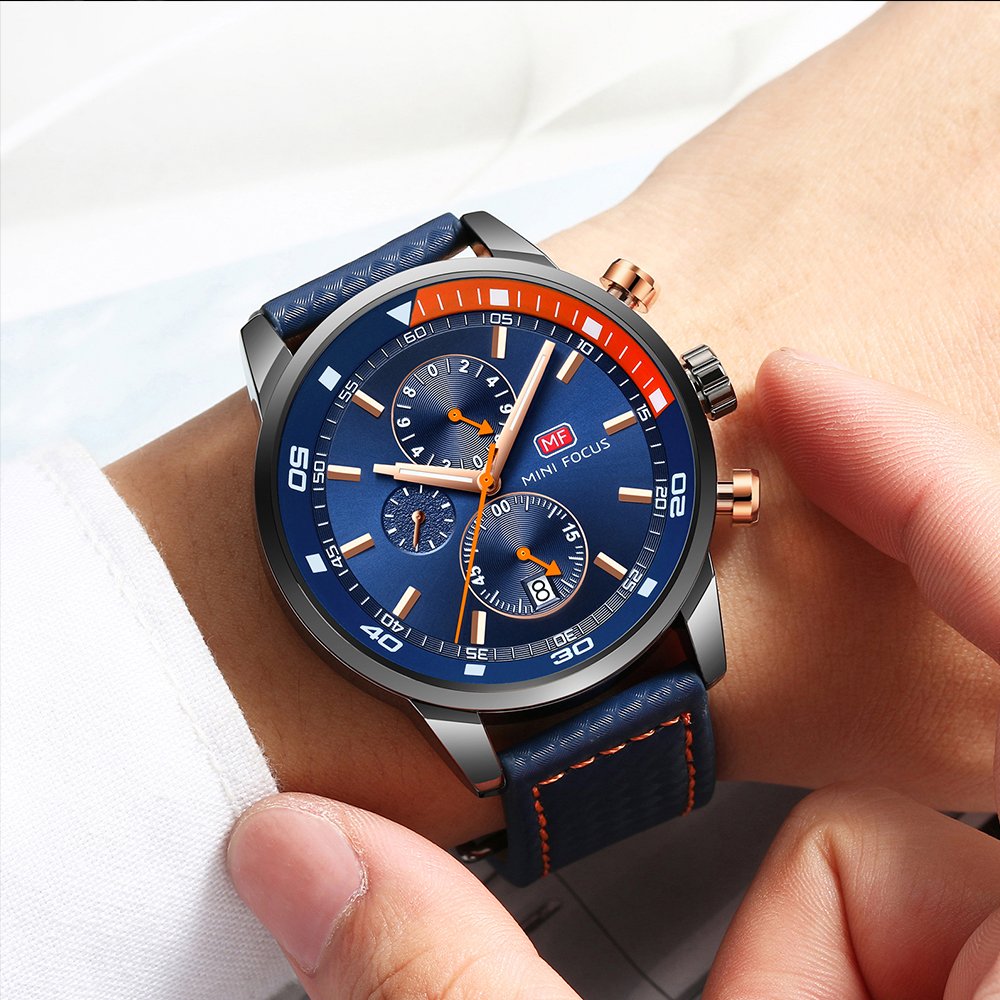 MF0017G Watches Men Luxury Brand MINI FOCUS Quartz Fashion Leather Watch Man Chronograph Male Wristwatch Men relogio masculino - Image 5