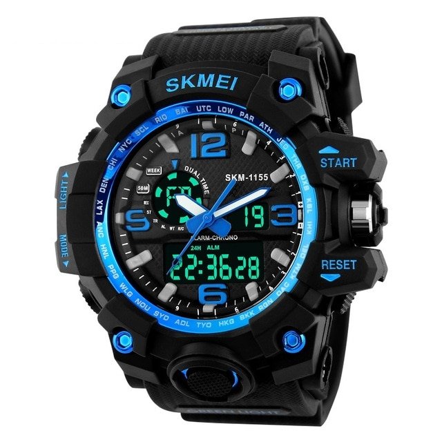 SKMEI Relogio Masculino Men Quartz Digital Watch 2 Time Military Army Sports Watches Waterproof Calendar Chronograph Wristwatch - Image 4