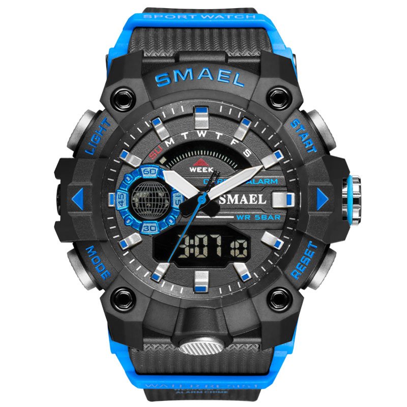 SMAEL 8040 Military Watches Men Sport Watch New 50M Waterproof Wristwatch Stopwatch Alarm LED Light Digital Watches 8040 Men's Sports Watch - Image 12