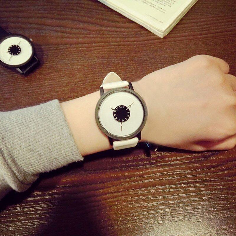 Simple Fashion Korean Lovers Couple Quartz Watch Leather Clock Men Women Wristwatches Personality Student Watches Casua TC21 - Image 7