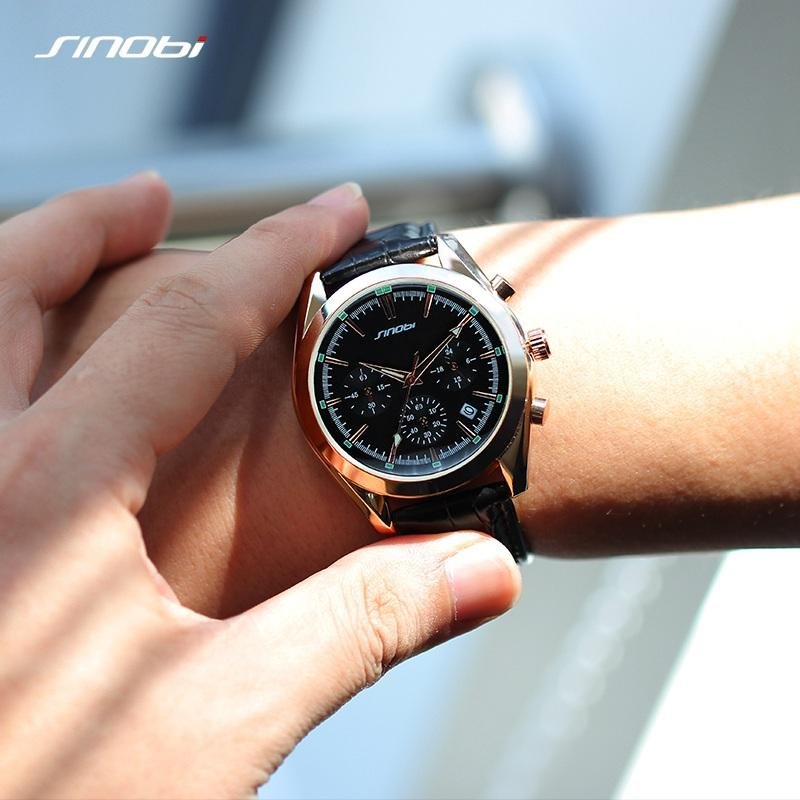 SINOBI Men's Golden Business Wrist Watches 007 Series - Image 5