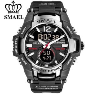 SMAEL Men Watches Fashion Sport Super Cool Quartz LED Digital Watch 50M Waterproof Wristwatch Men's Clock Relogio Masculino（SL-1805）