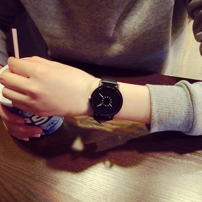 Simple Fashion Korean Lovers Couple Quartz Watch Leather Clock Men Women Wristwatches Personality Student Watches Casua TC21 - Image 4