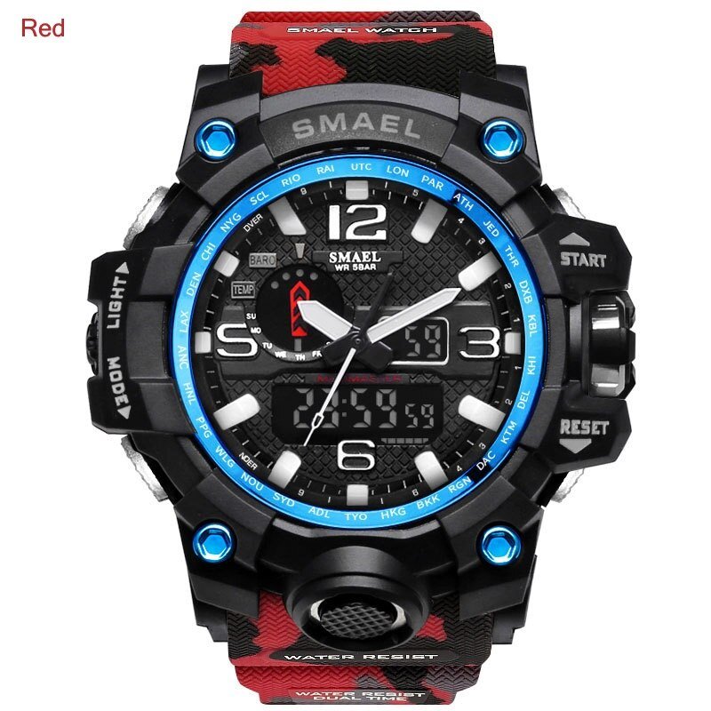 SMAEL Fashion Sport Watch Men Alarm Clock Camouflage Waterproof Week Display Men Watches Digital Watch relogio masculino 1545B - Image 8