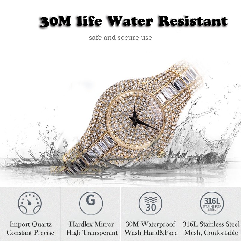 MISSFOX V196 30mm Small Womens Watch Shockproof Waterproof Luxury Ladies Ar Metal Watch bracelets Rhinestone Bu Cheap Chinese Watches - Image 4