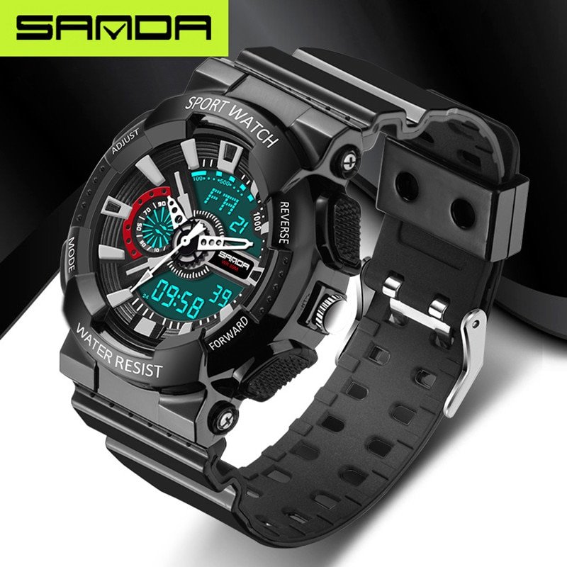 SANDA fashion watches men's LED digital watches G watches waterproof sports military watches relojes hombre - Image 4